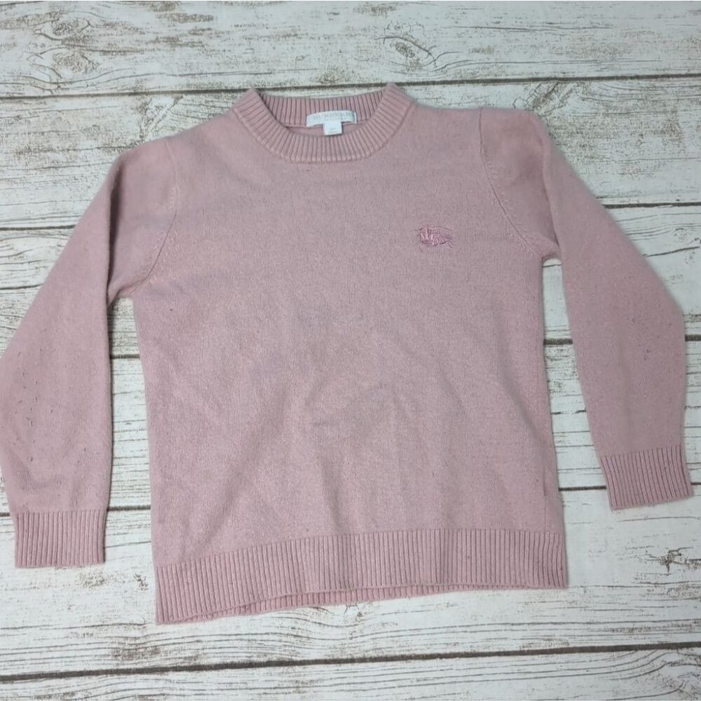 Burberry Light Pink Kids Wool Cashmere Blend Sweater Size 140